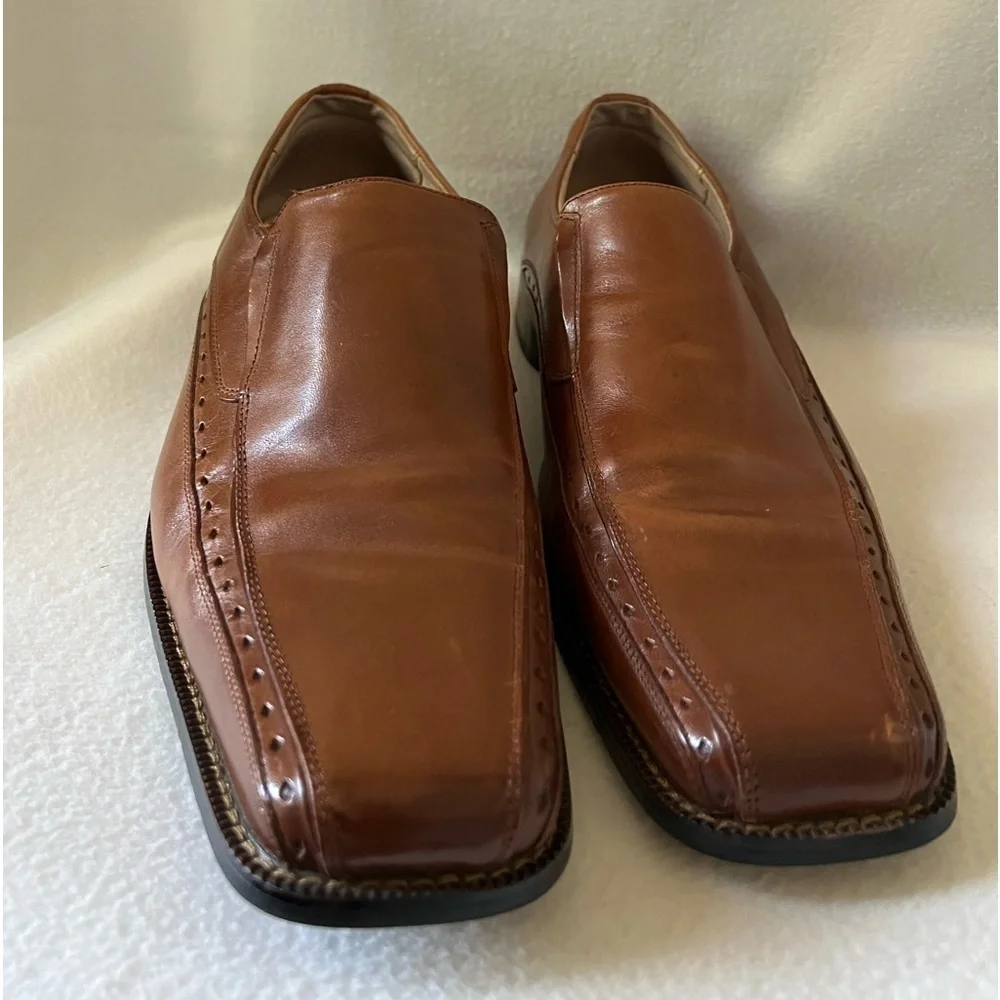 Stacy Adams Size 13M Brown/Tan Leather Slip On Shoes - Picture 14 of 15
